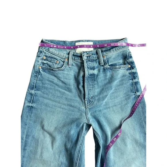 Mother Superior The Enchanter Heel Wide Leg High Rise Jeans Light Blue Wash - Picture 7 of 9